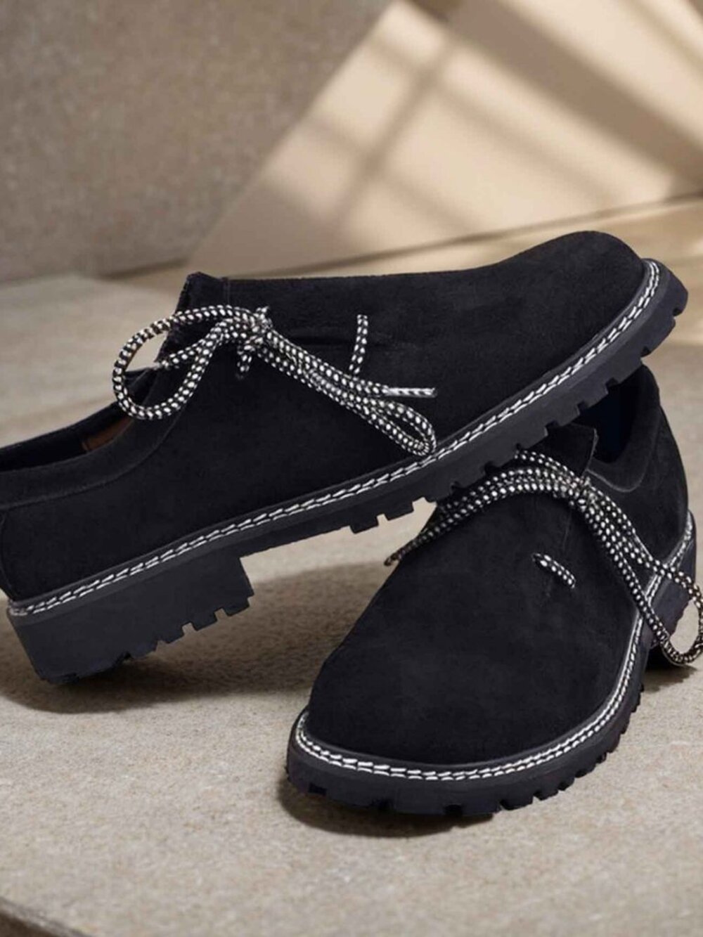 Men’s Suede Black Lederhosen Shoes German Bavarian Leather Footwear Size 45